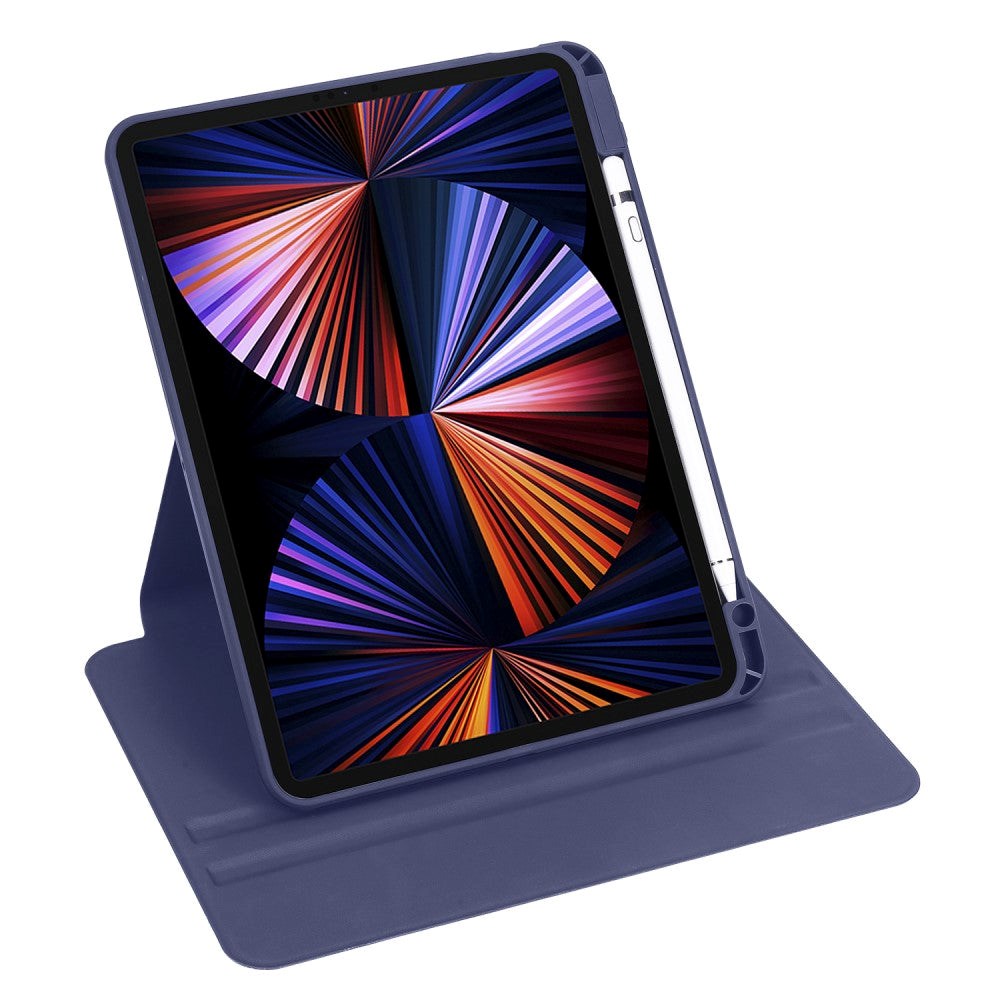 iPad Pro 12.9" (2022 / 2021 / 2020 / 2018) Hybrid Flip Case Apple Pencil Holder - Dark Blue / Transparent