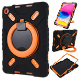 Pepkoo iPad 11" (2025) / 10.9" (2024 / 2022) Kids Case with Rotatable Stand - Black / Orange