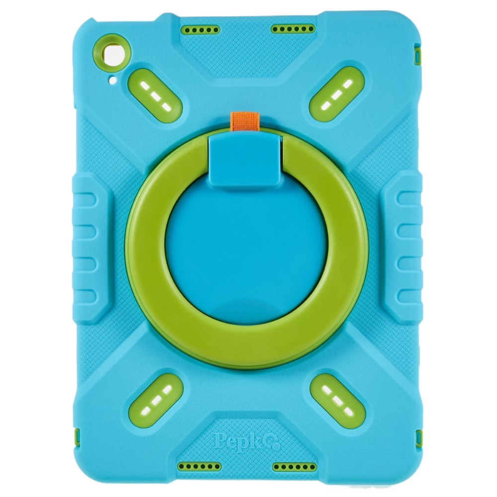 Pepkoo iPad 11" (2025) / 10.9" (2024 / 2022) Kids Case with Rotatable Stand - Blue / Green
