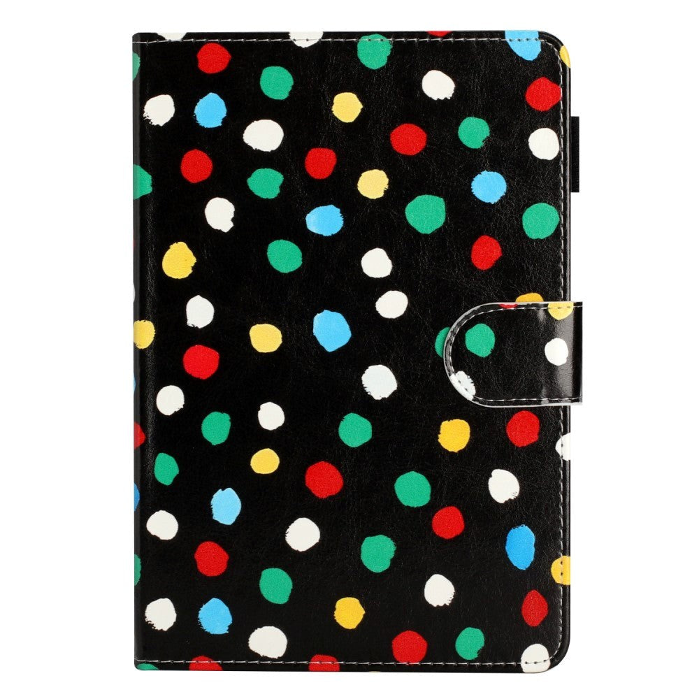 iPad Pro 9.7 (2016) / iPad Air / iPad Air 2 / iPad 9.7 (2017/2018) Leather Flip Case w. Colored Dots - Black / Multi