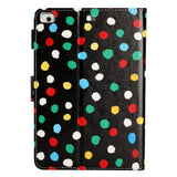 iPad Pro 9.7 (2016) / iPad Air / iPad Air 2 / iPad 9.7 (2017/2018) Leather Flip Case w. Colored Dots - Black / Multi