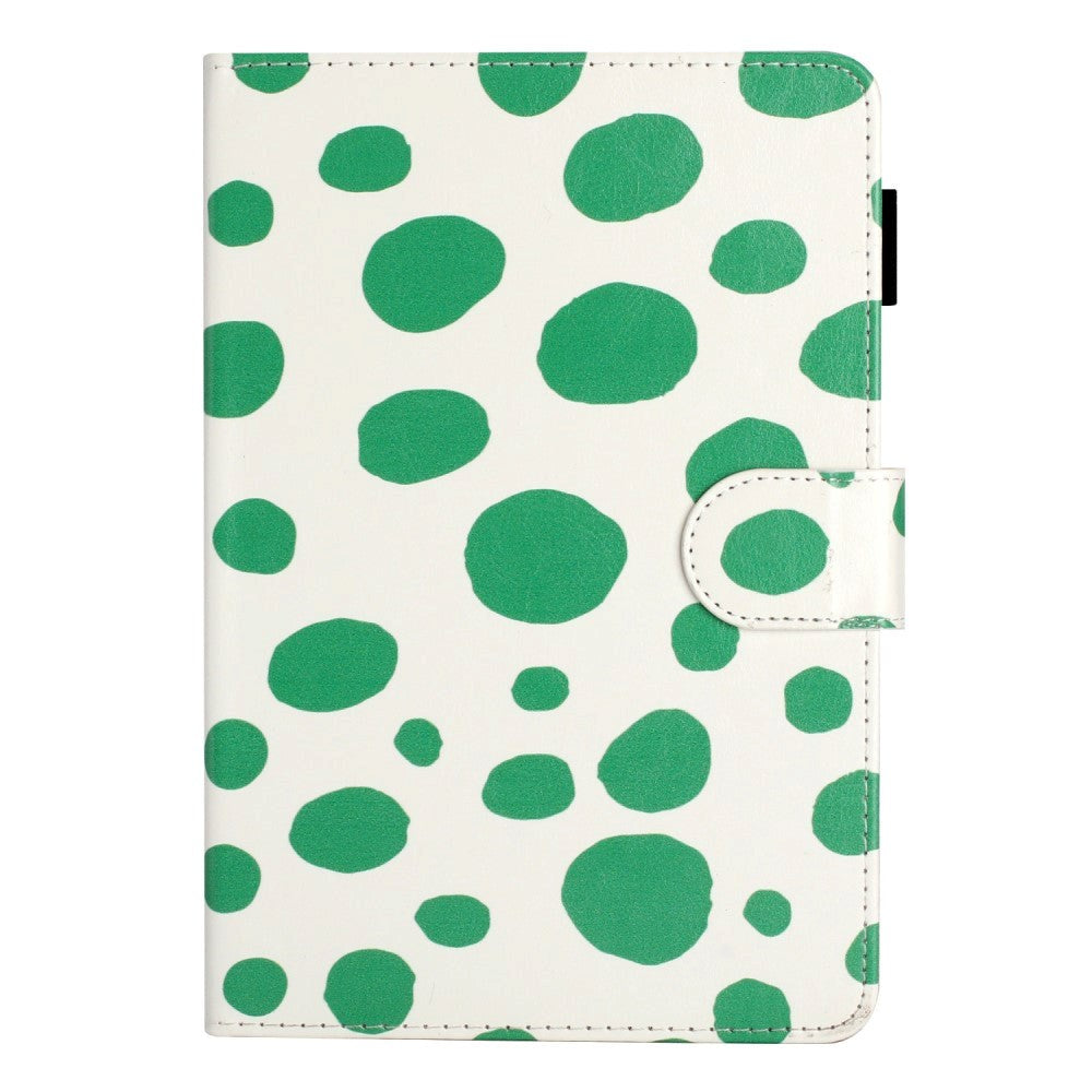 iPad Pro 9.7 (2016) / iPad Air / iPad Air 2 / iPad 9.7 (2017/2018) Leather Flip Case w. Colored Dots - White / Green