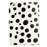 iPad Pro 9.7 (2016) / iPad Air / iPad Air 2 / iPad 9.7 (2017/2018) Leather Flip Case w. Colored Dots - White / Black