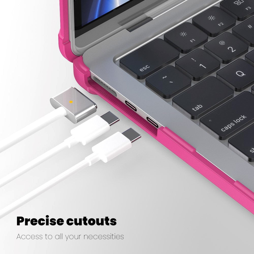 MacBook Air 13 M2/M3 (2022-2024) Hard Plastic Case w. Kickstand - Pink