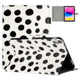 iPad 10.9" (2022) Leather Flip Case w. Colored Dots - White / Black