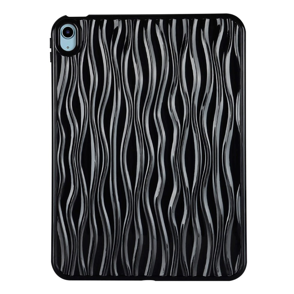 iPad Air (2022 / 2020) Flexible Plastic Case - Wavy Design - Black