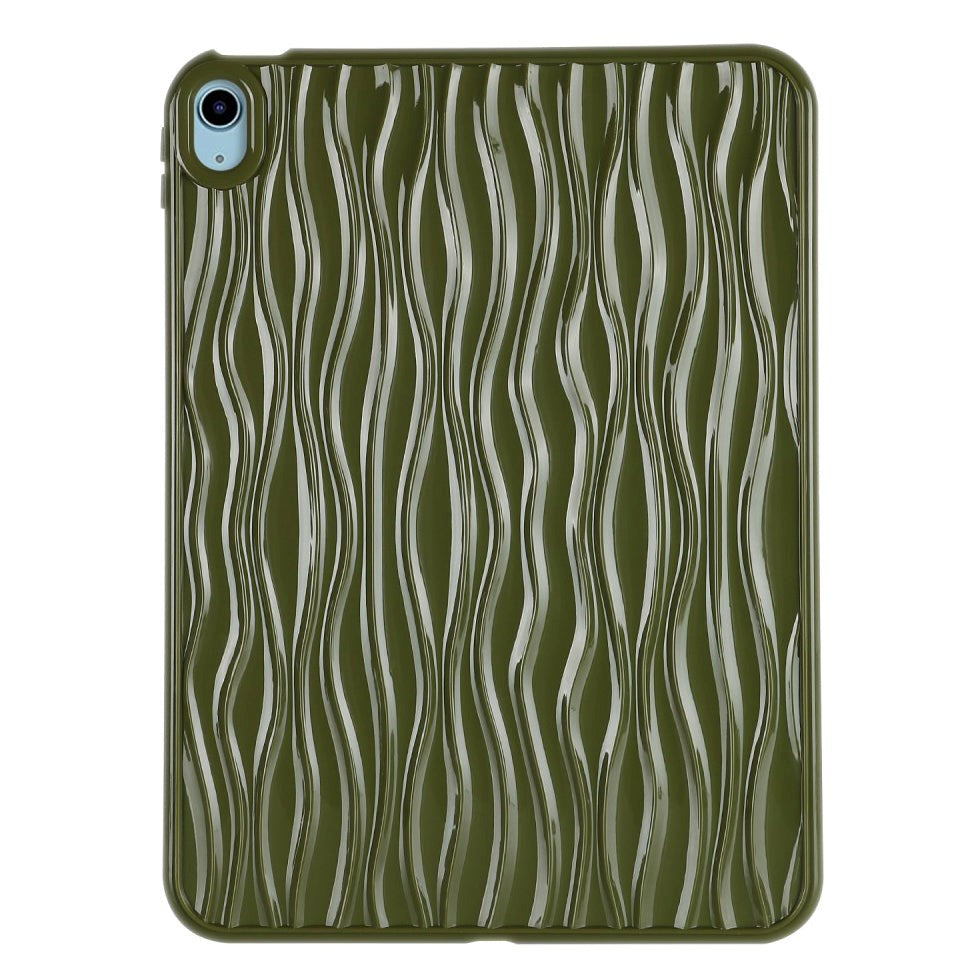 iPad Air (2022 / 2020) Flexible Plastic Case - Wavy Design - Green