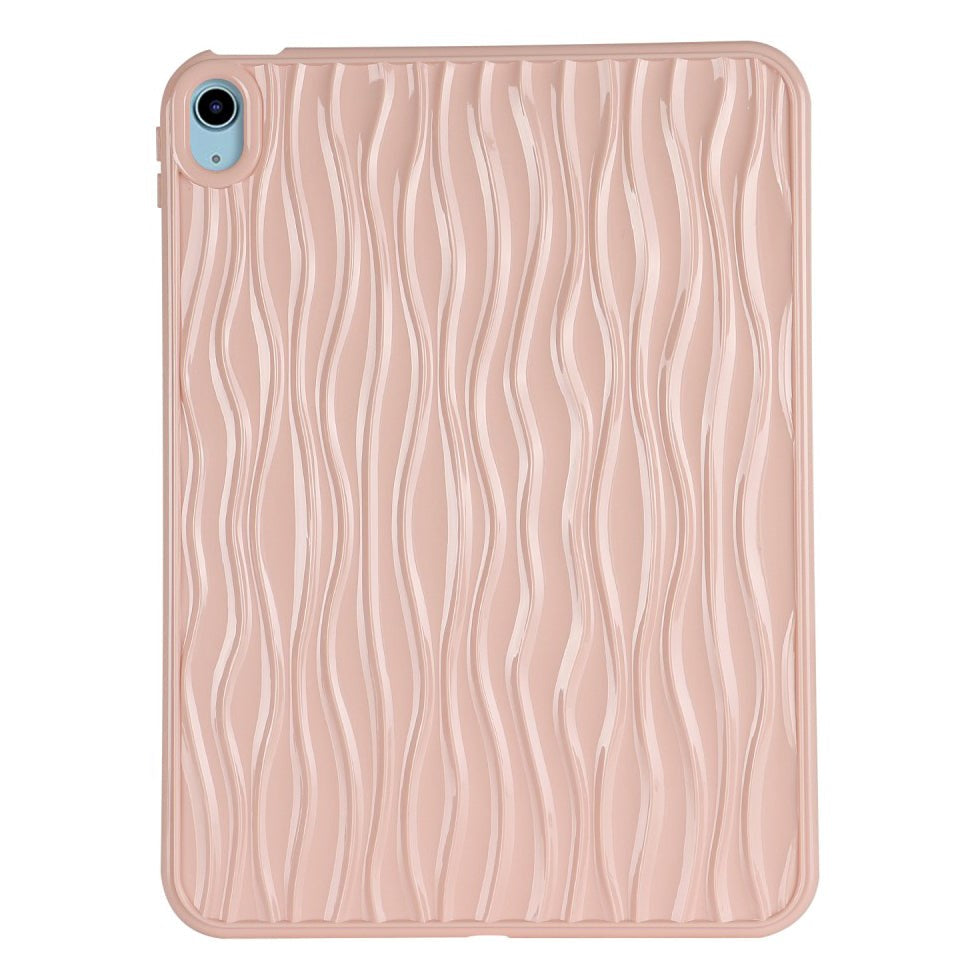 iPad Air (2022 / 2020) Flexible Plastic Case - Wavy Design - Pink