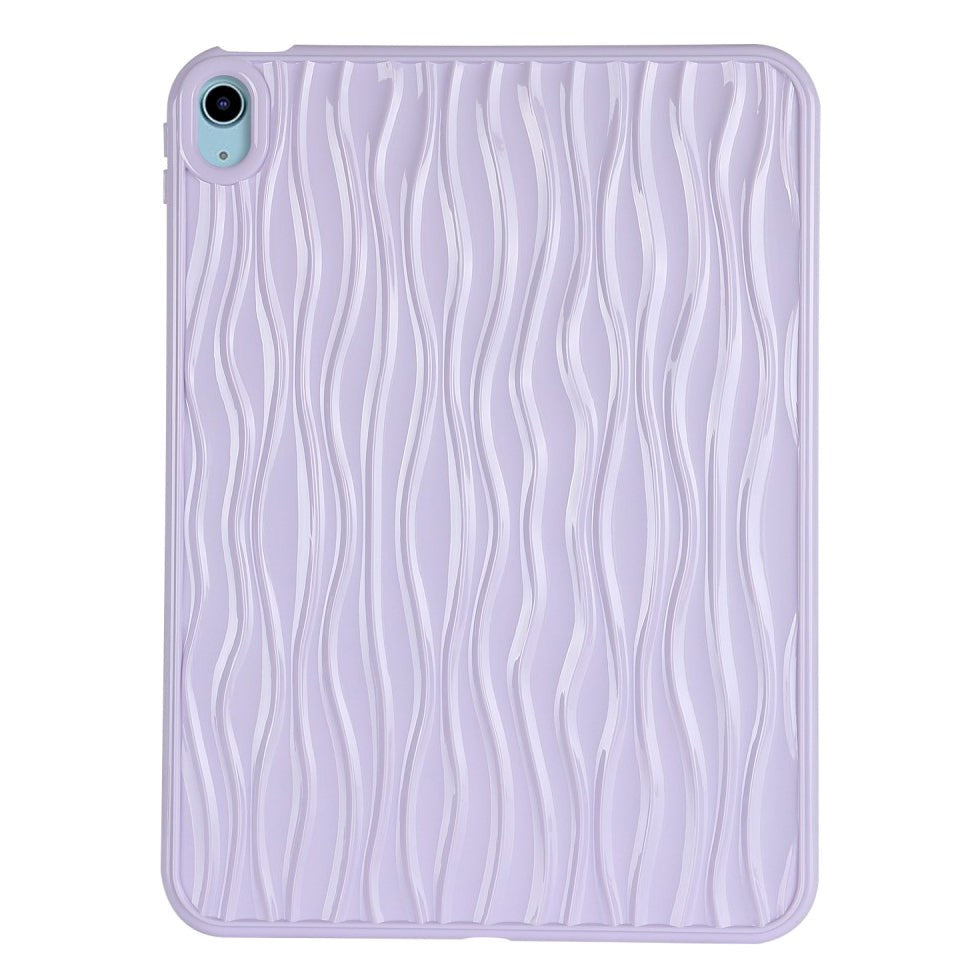 iPad Air (2022 / 2020) Flexible Plastic Case - Wavy Design - Purple