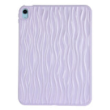 iPad Air (2022 / 2020) Flexible Plastic Case - Wavy Design - Purple