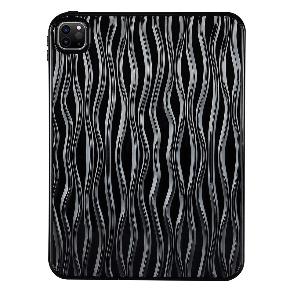 iPad Pro 11" (2022 / 2021 / 2020 / 2018) Flexible Plastic Case - Wavy Design - Black