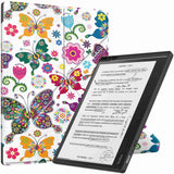 EIDERWOOD Kobo Elipsa 2E Origami Leather Flip Case with Pen Holder - Colorful Butterflies and Flowers