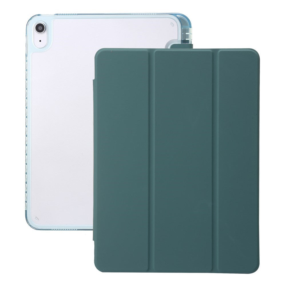 EIDERWOOD iPad 10.9" (2022) Tri-Fold Artificial Leather Flip Case w. Apple Pencil Holder - Green