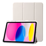 EIDERWOOD iPad 10.9" (2022) Tri-Fold Artificial Leather Flip Case w. Apple Pencil Holder - Creme