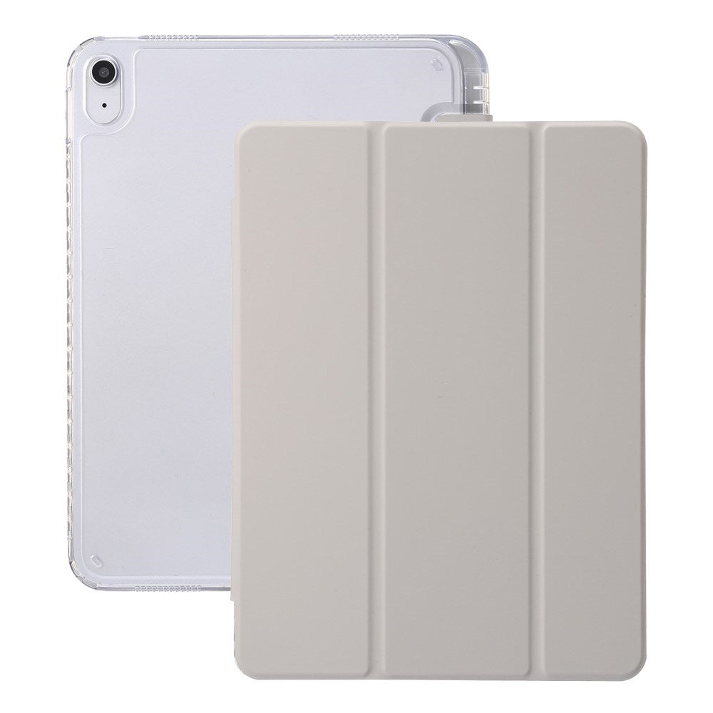 EIDERWOOD iPad 10.9" (2022) Tri-Fold Artificial Leather Flip Case w. Apple Pencil Holder - Creme