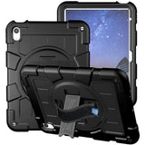 iPad 10.9" (2022) Tough Case w. Hand Holder, Kickstand & Shoulder Strap - Black