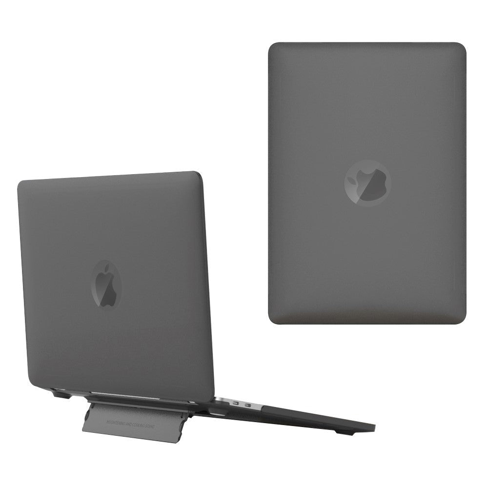 Macbook Air 13 (2018-2020) Plastic Case w. Stand Function - Frosted Black