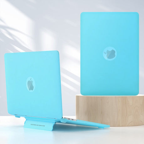 Macbook Pro 14 M1/M2 (2021-2023) Plastic Case w. Stand Function - Frosted Light Blue