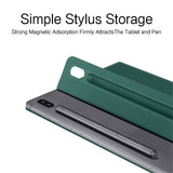 EIDERWOOD Samsung Galaxy Tab S8 / S7 Faux Leather Flip Case with Pen Holder - Green