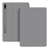 EIDERWOOD Samsung Galaxy Tab S8 / S7 Faux Leather Flip Case with Pen Holder - Grey