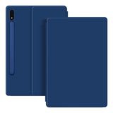 EIDERWOOD Samsung Galaxy Tab S8 / S7 Faux Leather Flip Case with Pen Holder - Blue