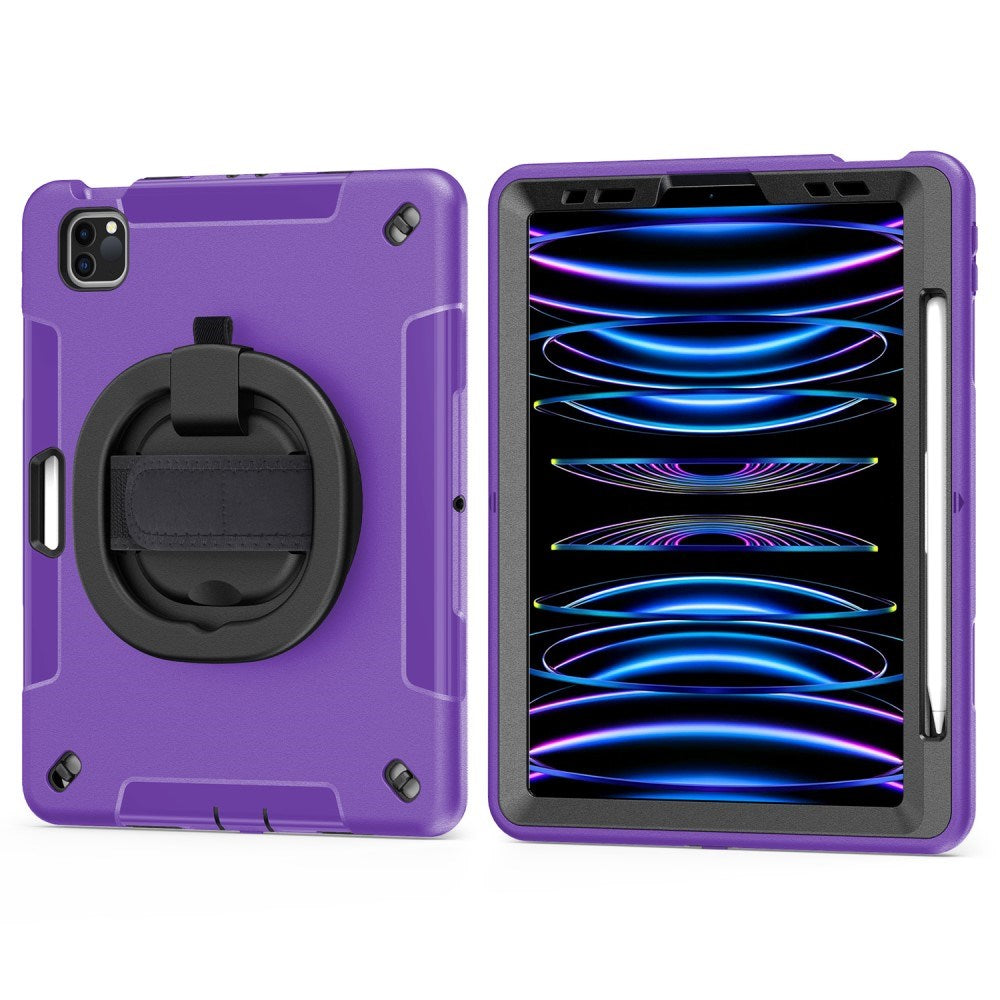 EIDERWOOD iPad Air 10.9-11" (2024-2020) / Pro 11" (2022-2018) Tough Case w. Protective Film & Hand Holder - Purple