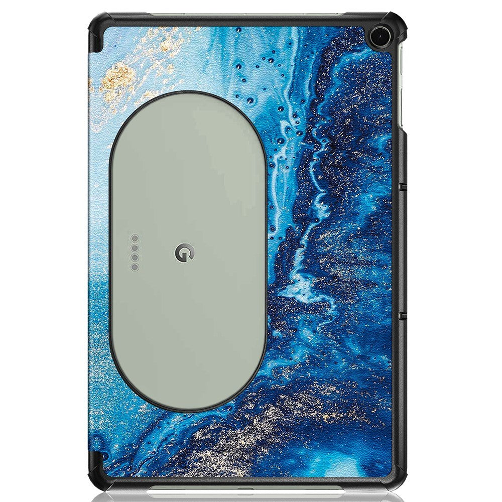 Google Pixel Tablet Tri-Fold Leather Case - Blue Waves