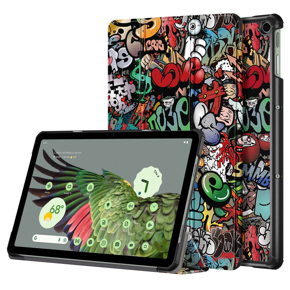 Google Pixel Tablet Tri-Fold Leather Case - Graffiti