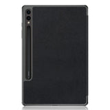 Samsung Galaxy Tab S9 Tri-Fold Leather Case w. Stand - Black