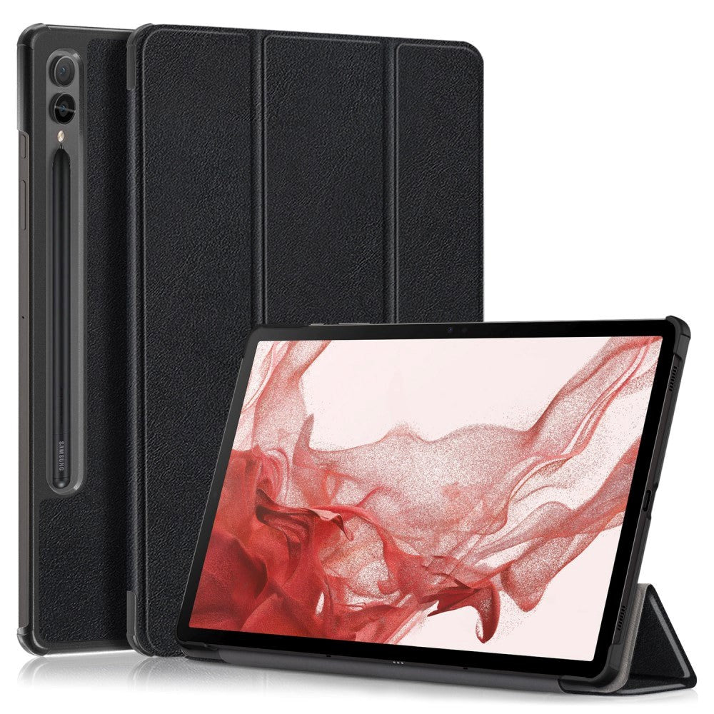 Samsung Galaxy Tab S9 Tri-Fold Leather Case w. Stand - Black