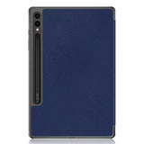 Samsung Galaxy Tab S9 Tri-Fold Leather Case w. Stand - Blue