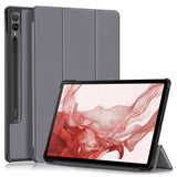 Samsung Galaxy Tab S9 Tri-Fold Leather Case w. Stand - Grey