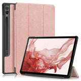 Samsung Galaxy Tab S9 Tri-Fold Leather Case w. Stand - Rose Gold