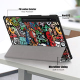 Samsung Tab S9 Ultra Tri-Fold Leather Case w. Stand - Graffiti