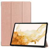 Samsung Galaxy Tab S9+ (Plus) Tri-Fold Leather Case w. Stand - Rose Gold