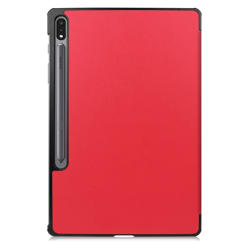 Samsung Galaxy Tab S9+ (Plus) Tri-Fold Leather Case w. Stand - Red