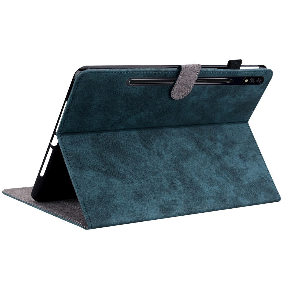 Samsung Galaxy Tab S9 Soft Leather Case w. Stand & Card Holder - Dark Blue