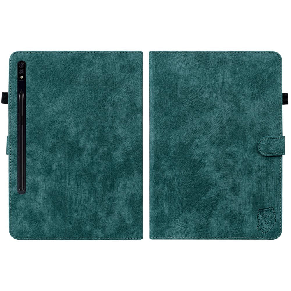 Samsung Galaxy Tab S9 Soft Leather Case w. Stand & Card Holder - green