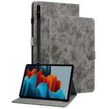 Samsung Galaxy Tab S9 Soft Leather Case w. Stand & Card Holder - Grey