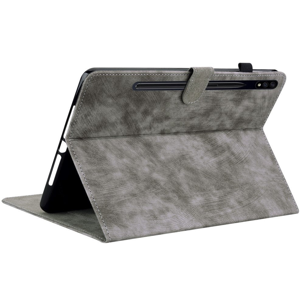 Samsung Galaxy Tab S9 Soft Leather Case w. Stand & Card Holder - Grey