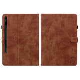 Samsung Galaxy Tab S9 Soft Leather Case w. Stand & Card Holder - Brown