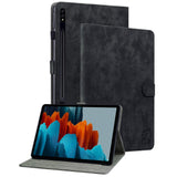 Samsung Galaxy Tab S9 Soft Leather Case w. Stand & Card Holder - Black