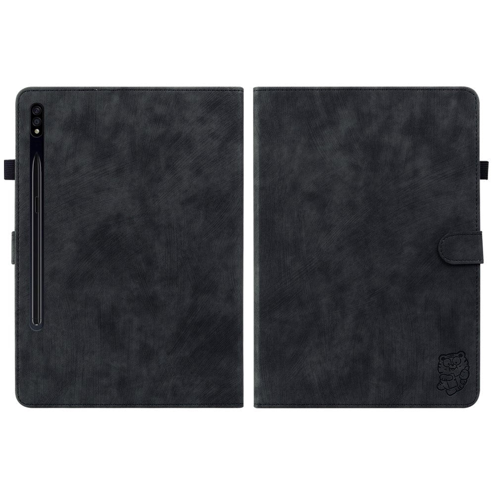 Samsung Galaxy Tab S9 Soft Leather Case w. Stand & Card Holder - Black