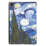 Samsung Galaxy Tab A9 Tri-Fold PU Flip Case with Sleep / Wake-up Function - Painting