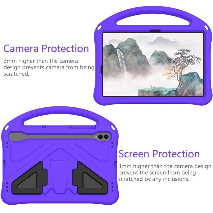 EIDERWOOD Samsung Galaxy Tab S9 / S8 / S7 Kids Case with Handle & Stand Function - Purple