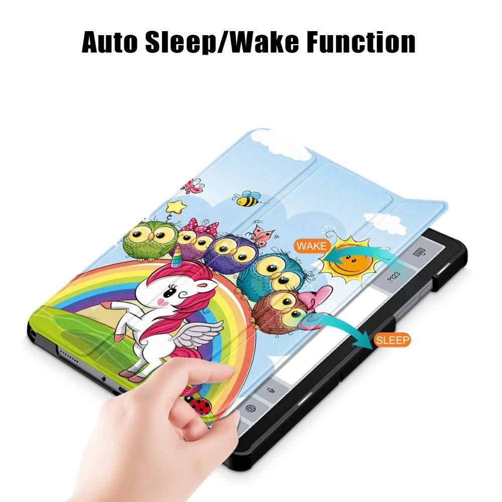 Samsung Galaxy Tab A9+ (Plus) Tri-Fold PU Flip Case with Sleep / Wake-up Function - Unicorn