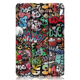 Samsung Galaxy Tab A9+ (Plus) Tri-Fold PU Flip Case with Sleep / Wake-up Function - Graffiti