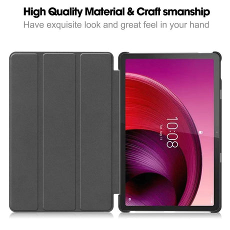 Lenovo Tab M10 (3. Gen) 10.1" (TB-328F/TB-328X) Tri-Fold Leather Flip Cover with Stand Function & Pencil Holder - Grey