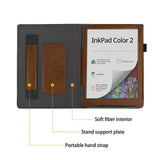 PocketBook InkPad Color 2 Origami Artificial Leather Flip Case w. Stand Function & Strap - Brown