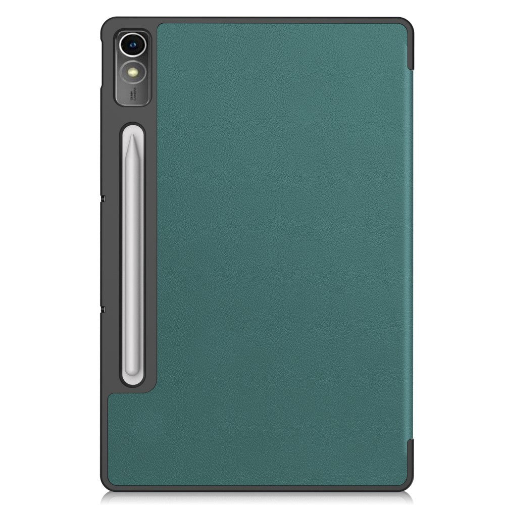 Lenovo Tab P12 Magnetic Tri-Fold Leather Case w. Stand - Green